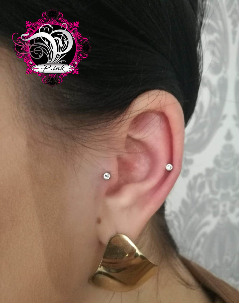 Tragus-, Conch- und Helix-Piercings am Ohr bei P.ink in Neustadt bei Coburg