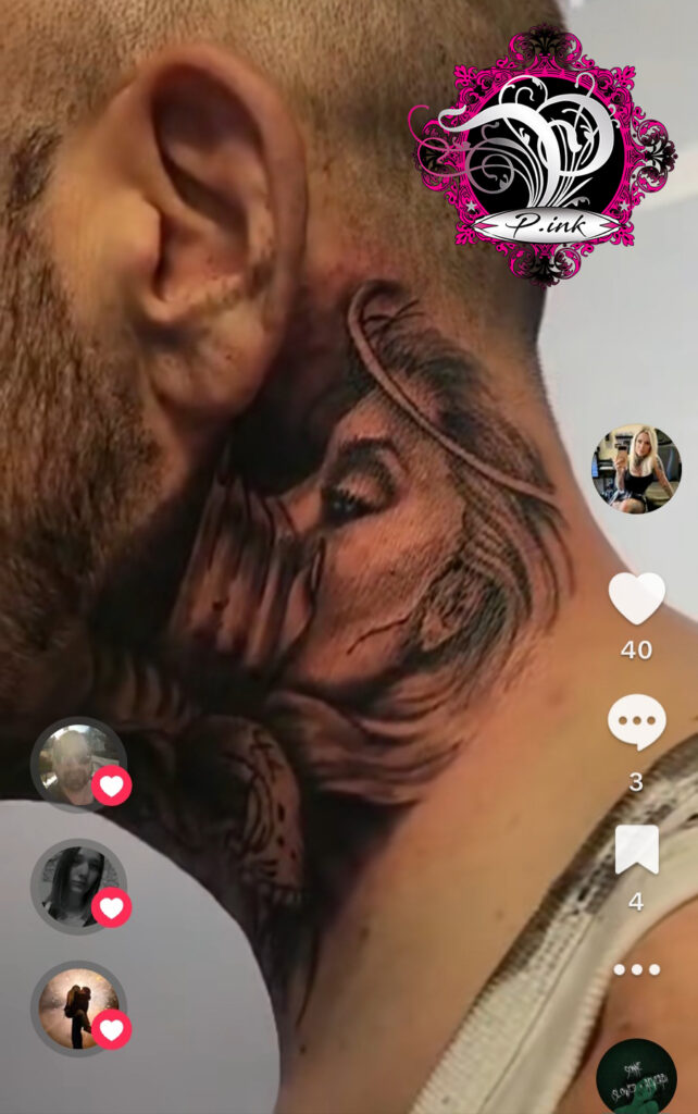 Engel & Teufel Hals Tattoo